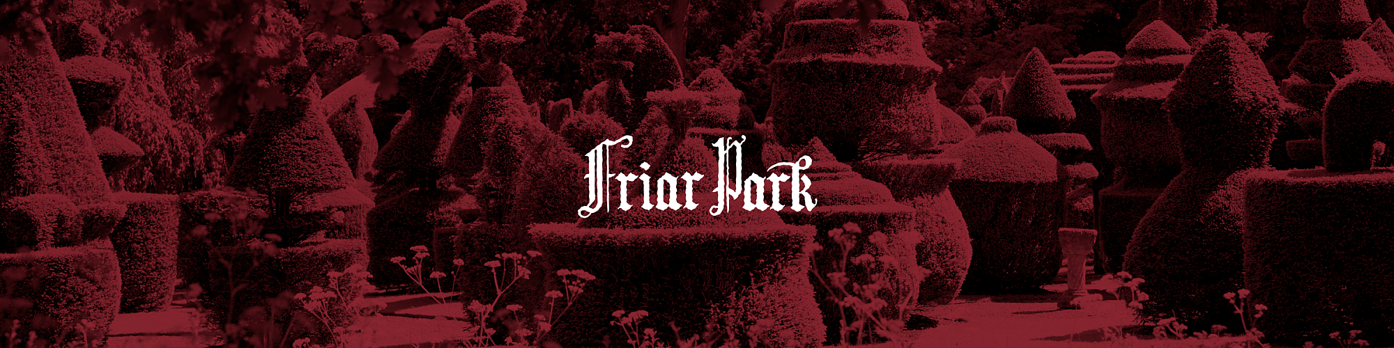 Friar park logo on red banner
