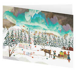 Christmas Card: Northern Lights by Natsko Seki