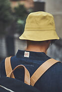 Niwaki Hiyoke Bucket Hat and Nizyu Kano Rucksack with Kojima Japanese Denim Work Jacket