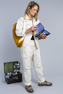 Niwaki Takumi ripstop work suit jacket and trousers, modelled by Lulu Urquhart
