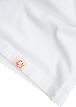 Niwaki White T Shirt • Rear Hem Hanko Detail