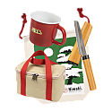 Homewear Gift Set featuring the Niwaki Lunch Bag, the Niwaki Fruit Knife and an Enamel Mug