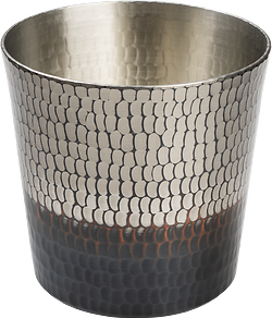 Hand Hammered Copper Tumbler • Black/Tin