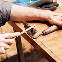 Sharpening a weeding hoe
