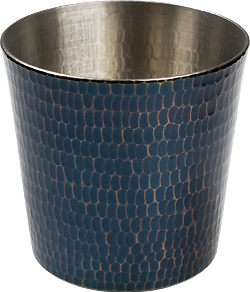 Hand Hammered Copper Tumbler • Blue