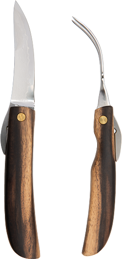 Goto Damascus Knife & Fork (side)