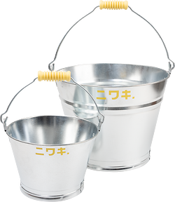 Niwaki Galvanised Buckets side by side for comparison